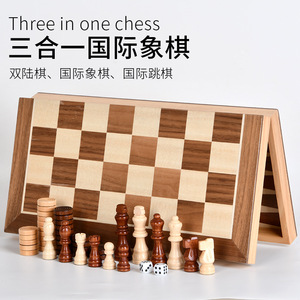 Lớn 39*39*2.5cm bằng gỗ gấp cờ vua thiết lập 3 trong 1 trò chơi bao gồm <span class=keywords><strong>backgammon</strong></span> và cờ cho trẻ em và người lớn mới bắt đầu - Product Image 5