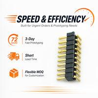 Kabel Pin Header OEM ODM 2.54mm dengan Soket Pin Header 2.54mm dan Pin Header Betina Tunggal untuk Papan PCB Industri
