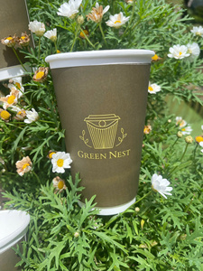 ถ้วยกระดาษผนังสองชั้นสำหรับเครื่องดื่มร้อนชากาแฟป้องกันความร้อนและขอบเรียบ - Product Image 3