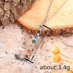 Collana con Ciondolo a Cerchio Arcobaleno Colorato per Donne, Gioielli alla Moda per Uso Quotidiano, Regalo - Product Image 4