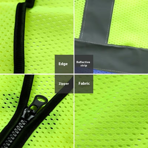 एलएक्स हाई-एंड लुभावनीय जाल चिंतनशील वर्ग 2 एन आईएसओ 20471 यातायात निर्माण रेलवे के लिए प्रमाणित सुरक्षा बनियान - Product Image 4