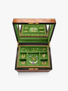 Caja de Joyería con Temática de Flora y <span class=keywords><strong>Fauna</strong></span>, Caja de Madera de Nogal para Pulseras y Collares, Estuche de Almacenamiento de Pendientes Bordado en Terciopelo Personalizado - Product Image 5