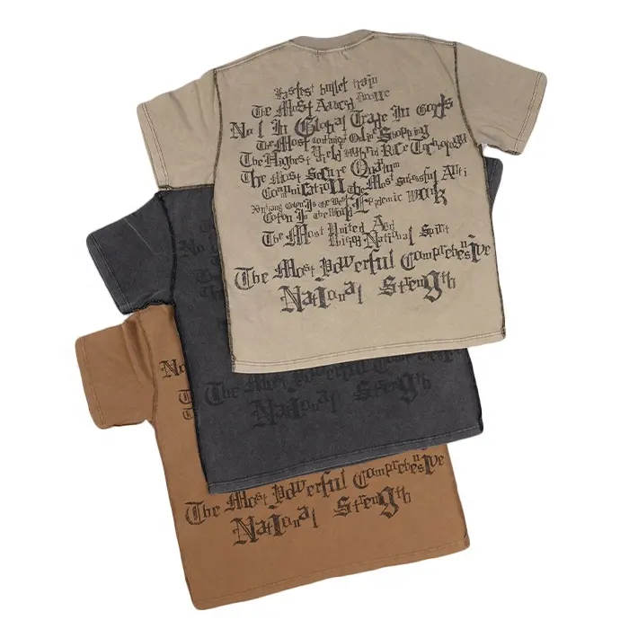 Finch Garment Vintage T-Shirt benutzer definierte zurück Voll druck T-Shirts Grafik T-Shirt Männer Streetwear Kurzarm Säure gewaschen T-Shirt