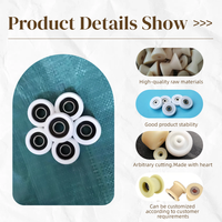 Roue en nylon plastique usinée CNC OEM durable avec roulement à billes et composant coulissant à circlip