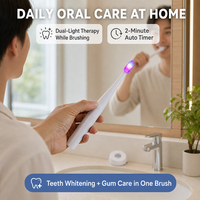 Brosse à dents LED à double lumière bleue et rouge 460nm 660nm, blanchiment des dents et soin des gencives, approuvée par la FDA et la CE, étiquette privée OEM