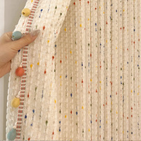 Rideau en chenille jacquard semi-occultant pour chambre d'enfant, couleur crème française, avec motif animal intégré, écologique