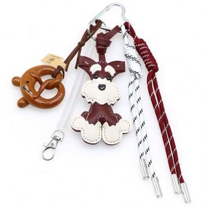 DIY Luxury Cartoon Schnauzer PU Leather Car Keychain for Women's Handbag High Quality Dog <b>Bag</b> <b>Charms</b> - Product Image 6