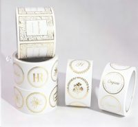 Autocollant d'emballage circulaire personnalisé avec logo, impression vinyle, étiquette ronde imperméable, rouleau d'autocollants de scellage