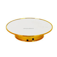 Présentoir Rotatif Or Argent avec Lumière LED pour Marchandises (Chaussures, Sacs, Objets Artisanaux) – Plateau Tournant Charge 5 kg