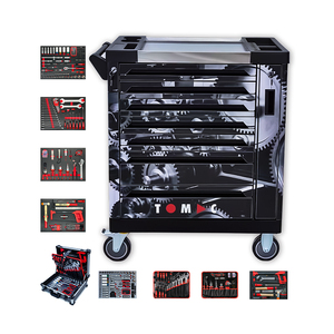 Tomac tool cabinet 7 Drawers with 283pcs tools in Alu case professional rolling tool cabinets Mobile Workbench