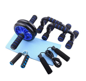 Kit de Rodillo Abdominal 5 en 1 con Barra para Flexiones, Cuerda para Saltar, Agarrador de Mano y Rodillera para Gimnasio y Entrenamiento en Casa - Product Image 1