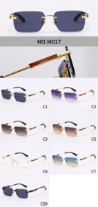 Lunettes de soleil classiques <span class=keywords><strong>Crti</strong></span> Gold, lunettes de marque, lunettes de soleil de luxe, lunettes de soleil de créateur, lunettes en métal sans monture, lunettes anti-UV - Product Image 2