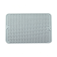 Tapis de séchage en silicone pour comptoir, grand tapis de drainage de qualité alimentaire, imperméable, pour verrerie, résistant à la chaleur, pour cuisine