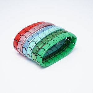 กำไลข้อมือสตาร์ตเตอร์สไตล์อิตาเลียนแบบเรียบสร้อยข้อมือสเตนเลสสตีลสีเงินสีฟ้าสีดำทองแบบอิตาลี - Product Image 6