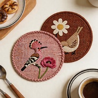 Sous-verres ronds en caoutchouc antidérapants, écologiques, résistants à la chaleur, décoratifs pour la maison et la cuisine (vente en gros)
