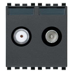 Prise de passage TV-RD-SAT à 2 sorties, connecteur gris, borne de connexion - Product Image 1