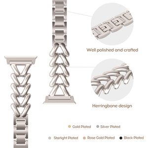 Correa Metálica Geométrica Hueca de Lujo Upro para Apple Watch Series 10 Ultra 2 49mm 46mm, Brazalete de Joyería, Repuesto para iWatch - Product Image 5