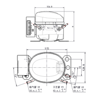 Compresseur de réfrigération hermétique QDZH43G DC 12V/24V R134a pour réfrigérateur/congélateur de voiture