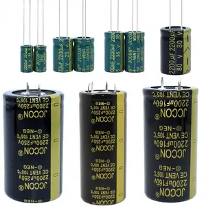 Kapasitor 2200UF 6.3V 10V 16V 25V 35V 50V 63V 80V 100V 200V250V Capacitor kapasitor elektrolitik aluminium frekuensi tinggi