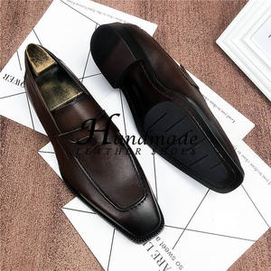 Zapatos de hombre hechos a mano, zapatos formales de cuero para hombre, zapatos casuales para hombre, mocasines sin cordones, zapatos cómodos de una pieza. - Product Image 2