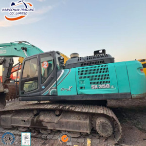 Excavadora de cadenas Kobelco SK350 usada y versátil, con motor, caja de cambios y bomba de alta resistencia para excavación de túneles e infraestructuras grandes, y perforación de roca. - Product Image 1