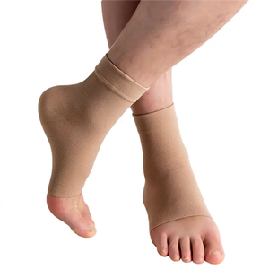 Chaussettes de compression de <span class=keywords><strong>cheville</strong></span> de couleur beige à bout ouvert 20-30mmhg pour gonfler l'entorse de la fasciite plantaire - Product Image 1