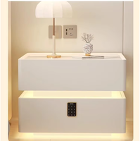 Table de chevet flottante intelligente de style européen, aspect haut de gamme, avec miroir, 2 tiroirs, construction solide et écologique, luxe léger
