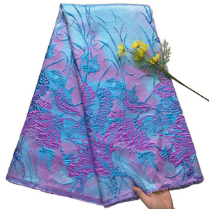 Tissu en dentelle de cordon guipure, broderie autrichienne, polyester, technologie jacquard, dentelle pour robe de mariée - Product Image 3