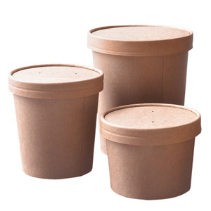 Desechables <span class=keywords><strong>de</strong></span> papel kraft caliente tazón <span class=keywords><strong>de</strong></span> <span class=keywords><strong>sopa</strong></span> biodegradable personalizado con tapa - Product Image 5