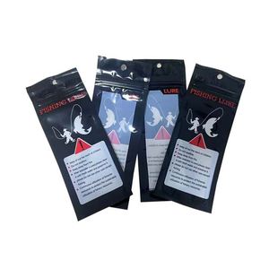 <span class=keywords><strong>Sac</strong></span> à appâts personnalisé avec fermeture éclair noire, mini <span class=keywords><strong>sac</strong></span> à appâts de pêche réutilisable avec logo, sacs en plastique imprimés en aluminium souple pour appâts - Product Image 5