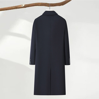 Manteau d'hiver pour homme, long et épais, coupe-vent, décontracté, en laine, noir, grande taille, style pardessus