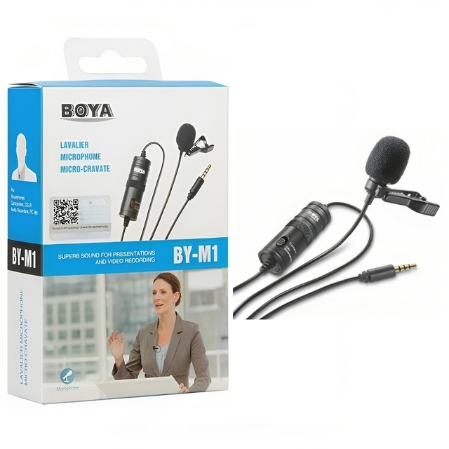 BY-M1 Video Live Recording Microphone Teaching Karaoke Lapel Clip Mic Online Broadcast Conference Speaker Collar Lavalier Mic