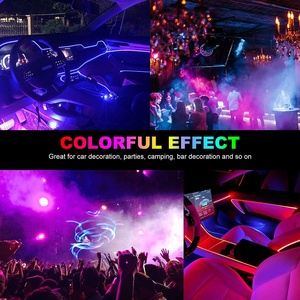 Luces Decorativas Interiores RGB para Automóvil con Control Remoto Inalámbrico por Aplicación Inteligente, Tira de LED USB de 48 LED, Luces de Ambiente con Modo Música DIY, Kit de Iluminación Ambiental - Product Image 6