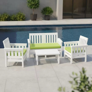 Juego de Muebles de Jardín de Mimbre Moderno de 4 Piezas de Grado Comercial Premium con Cojines Gruesos y Suaves para Patio Trasero - Product Image 4