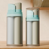 Contenants en plastique rechargeables à double compartiment pour lotion, 15 ml, 30 ml, flacons cosmétiques à double chambre, impression sérigraphique personnalisée possible