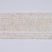 Brins de perles d'eau douce naturelles de forme riz blanc de 2,5-3 mm, qualité A, vente en gros pour la fabrication de bijoux, prix promotionnel