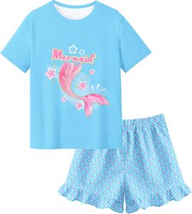 Set di abbigliamento per bambine vendita calda prezzo di fabbrica Set di abbigliamento estivo per ragazze all'ingrosso con stampa <span class=keywords><strong>unicorno</strong></span> <span class=keywords><strong>pigiama</strong></span> da ragazza - Product Image 3