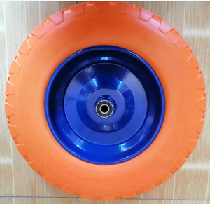 Đầy Màu Sắc Rắn PU Polyurethane Đâm Thủng Bằng Chứng Phẳng Miễn Phí PU Foam Caster Lốp Bánh Xe Cho Xe Cút Kít - Product Image 3