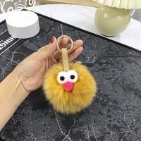 Pendentif boule lumineuse douce et tendance fait main, figurine de renard en fourrure, décoration de sac, porte-clés de voiture pour femme