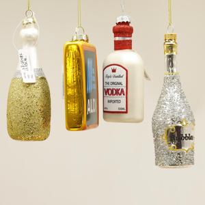 Nuevos Adornos Navideños de Cristal Pintados a Mano con Forma de Botella de Vino - Product Image 2