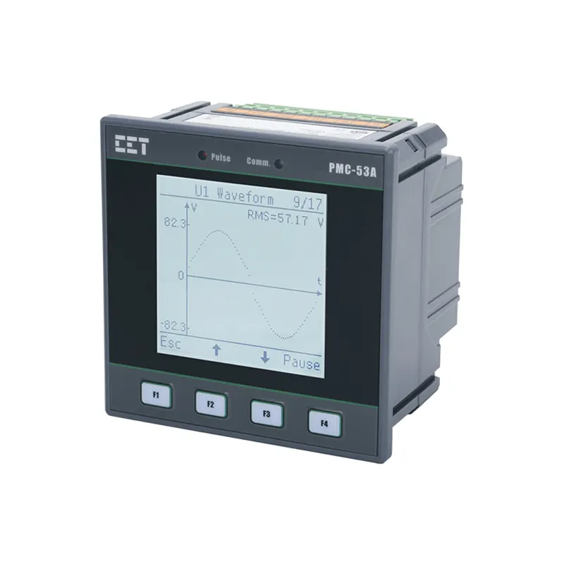 Analisador inteligente da qualidade da potência, medidor de energia de três fases do medidor inteligente da energia da tela lcd PMC-53A 96*96