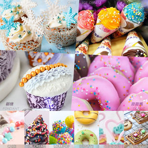 กลิตเตอร์เพรียวบางสีแดงสีขาวสีชมพูสีฟ้าหมีใหญ่บรรจุฮาลาลอมยิ้มไดโนเสาร์รุ้งลูกปัดเบเกอรี่เค้กกินไม่ได้โรย - Product Image 4