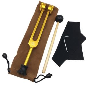 Çakra Tuning çatal seti şifa için, OM 136.1Hz ruh amaçlı ağırlıklı Tuning çatal kauçuk Mallet, kadife saklama çantası - Product Image 4