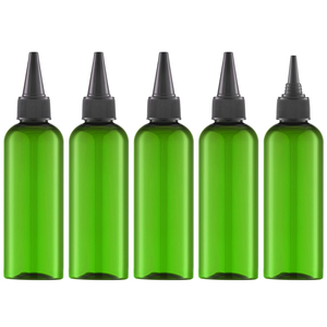 Botella de Plástico PET Transparente Vacía de 3oz, 4oz, 5oz, 8oz, 12oz con Aplicador para Aceite Capilar, Botella para Tinte de Raíces con Tapa de Rosca y Punta - Product Image 1