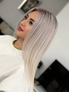 Nuevo <span class=keywords><strong>Postizo</strong></span> de Cabello Europeo <span class=keywords><strong>Rubio</strong></span> Cenizo Fino con Clip, 6x7'' 8x8'', Aspecto Natural, Base de Seda, con <span class=keywords><strong>Flequillo</strong></span> para Mujer - Product Image 1