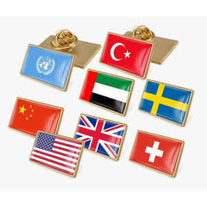 Nome del design bandiera del paese USA Gouden Arabia saudita spille in metallo Yiwu Saree spille da donna smalto morbido perno in zinco placcato - Product Image 2