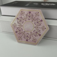 Sous-verres personnalisés de haute qualité, écologiques et durables, en céramique, design hexagonal, base en liège, impression UV, blancs, souvenirs, artisanat