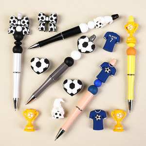 Cuentas de silicona 3D de fútbol transfronterizas, set de cuentas sueltas perforadas para trofeos, para manualidades de fiesta, venta al por mayor - Product Image 3