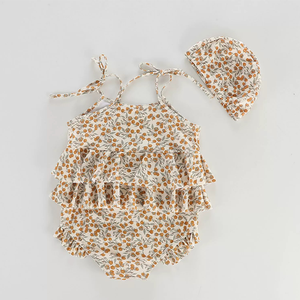 Nouvel ensemble <span class=keywords><strong>de</strong></span> maillots <span class=keywords><strong>de</strong></span> <span class=keywords><strong>bain</strong></span> une pièce pour bébés filles, style volanté et dos nu, avec bonnets, pour tout-petits - Product Image 5