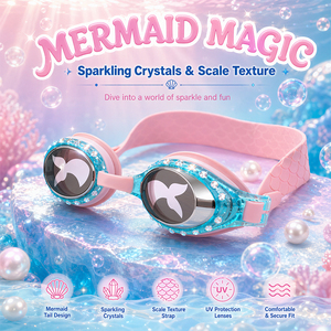 <span class=keywords><strong>Gafas</strong></span> <span class=keywords><strong>de</strong></span> Natación para Niñas XIALE con Diseño <span class=keywords><strong>de</strong></span> Sirena y Diamantes <span class=keywords><strong>de</strong></span> Imitación, Antivaho, Anti-fugas, <span class=keywords><strong>de</strong></span> Silicona, con Protección UV - Product Image 2